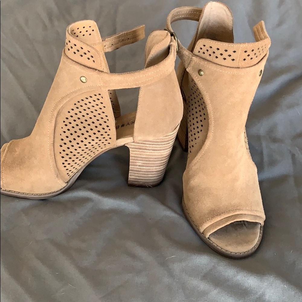 Lucky brand open toe booties